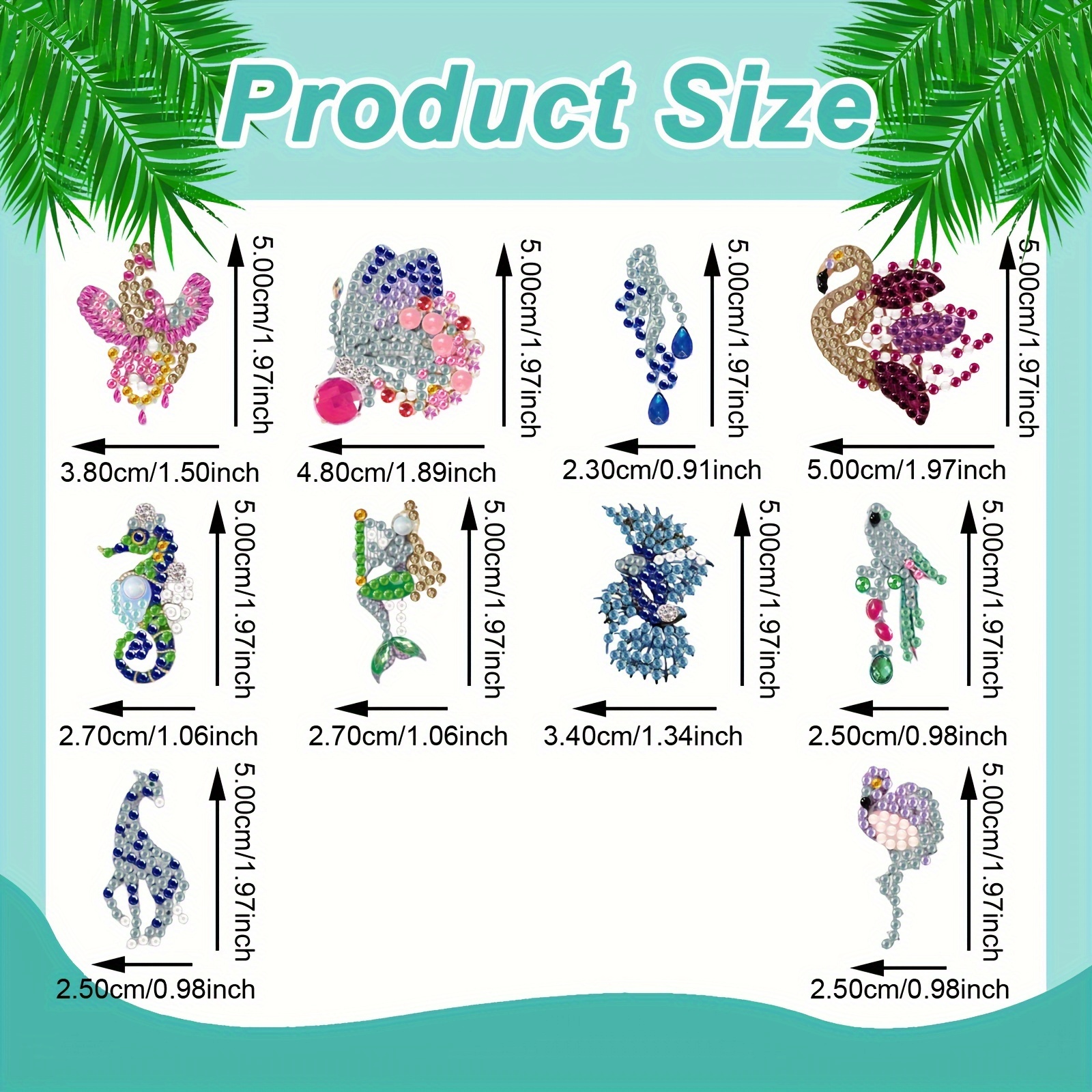 10 Pairs Marine Life Shaped Diamond Earrings, Handmade Kit